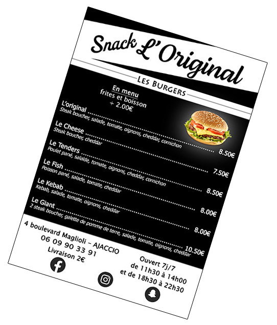 flyer pour un snack